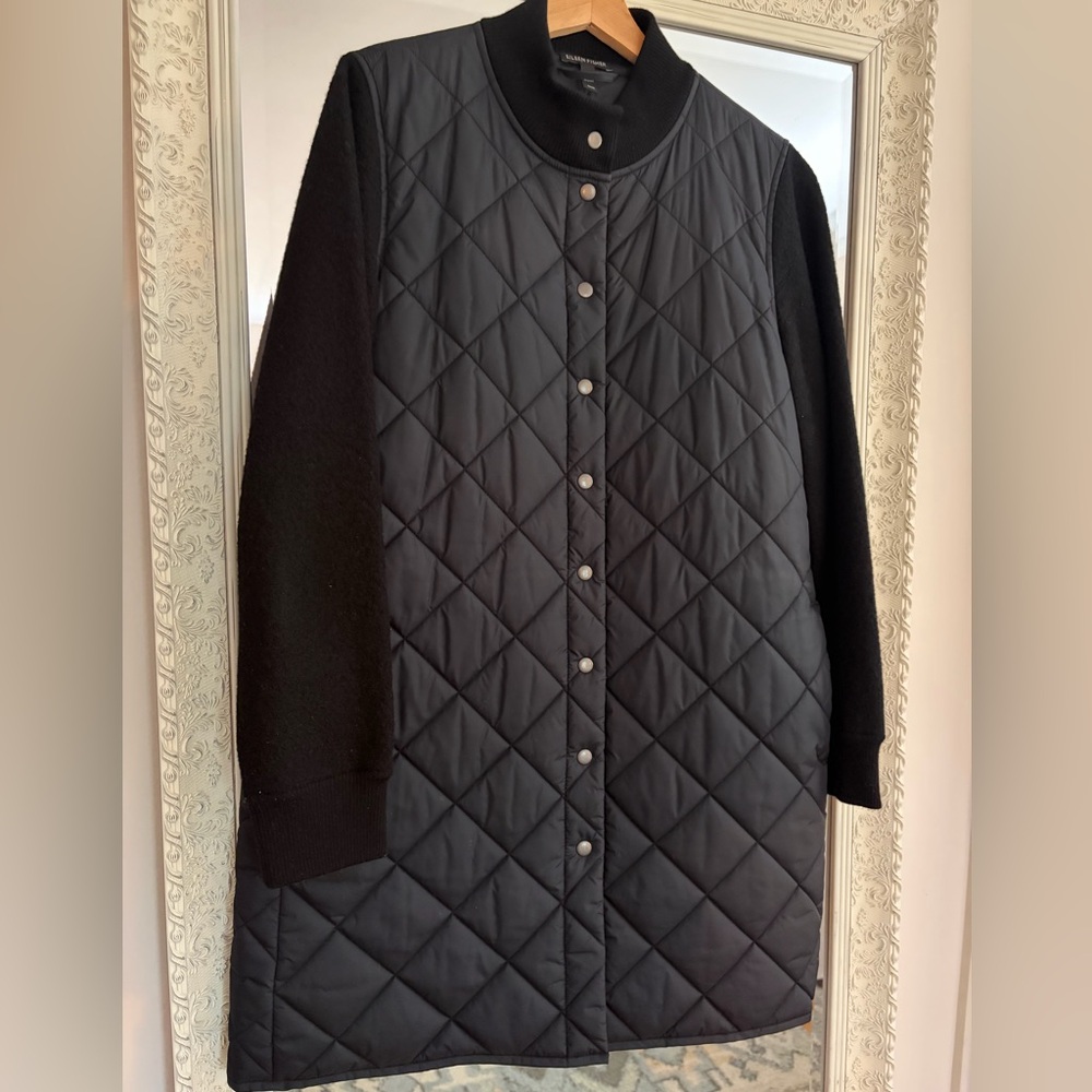 Eileen Fisher Quilted Longline Jacket